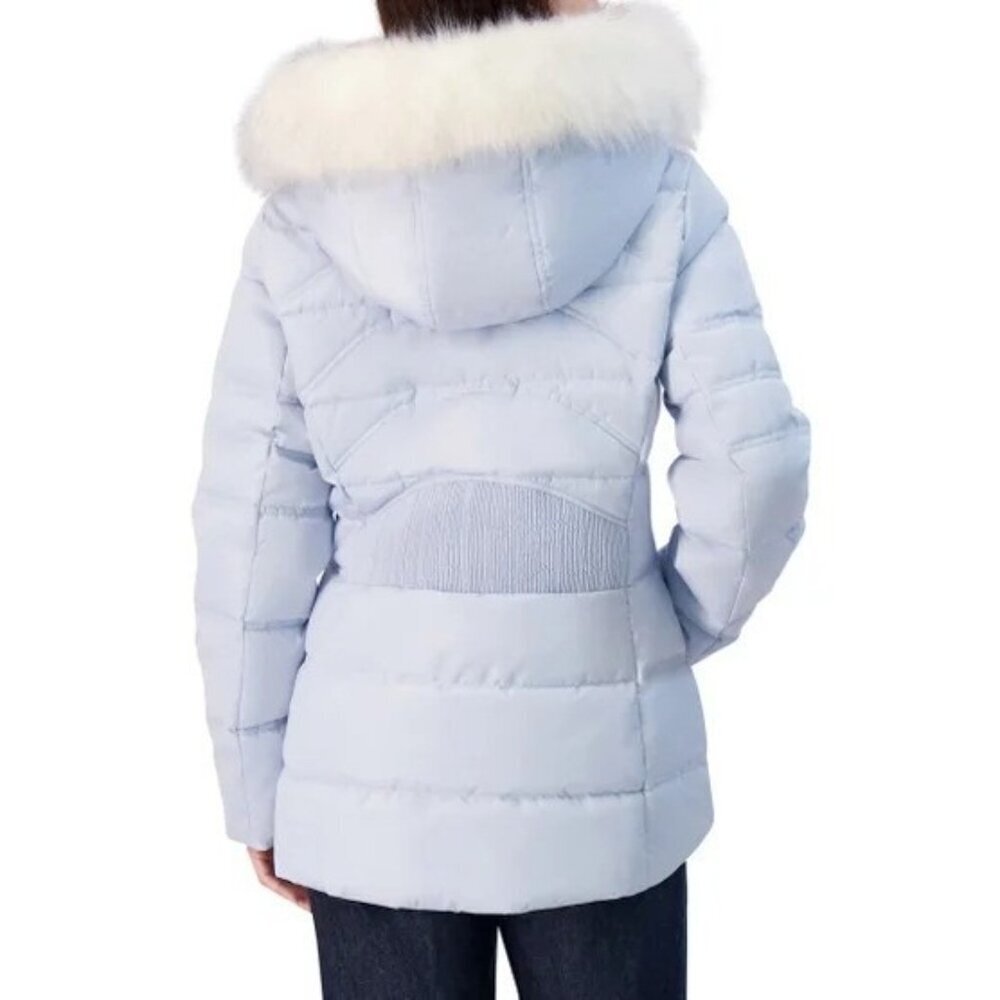 Nautica Women's L Light Blue Puffer Jacket Hooded Full Zip JCK135 - Picture 4 of 16